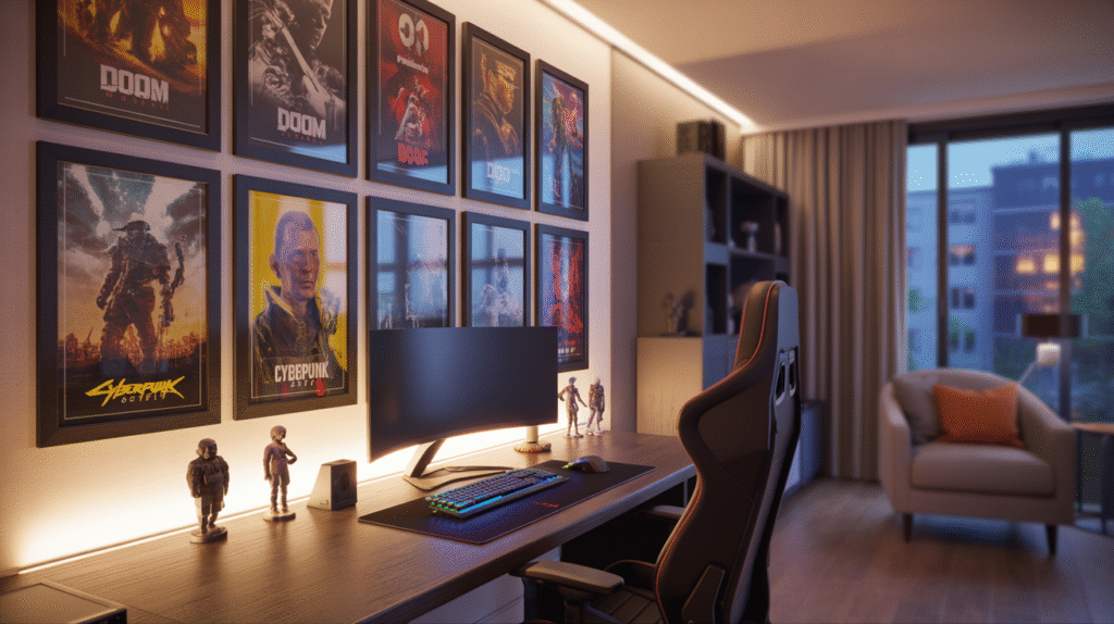 a cinematic still of a cozy gaming room x86 6gp1rxkqyqh89mqkng sppd7k0jrj2qm tlkxl28w