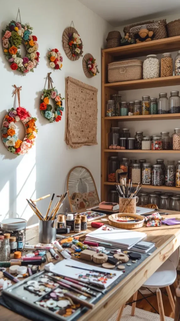 a modern cottagecore craft room