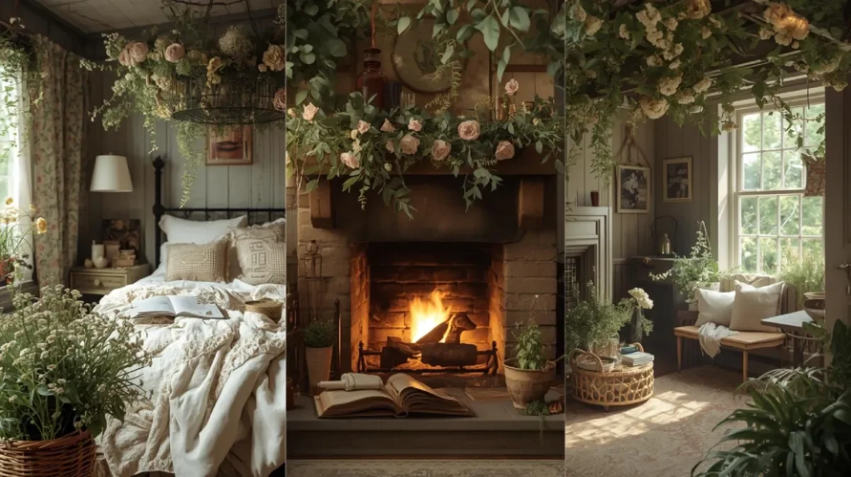 an inviting cottagecore inspired collage