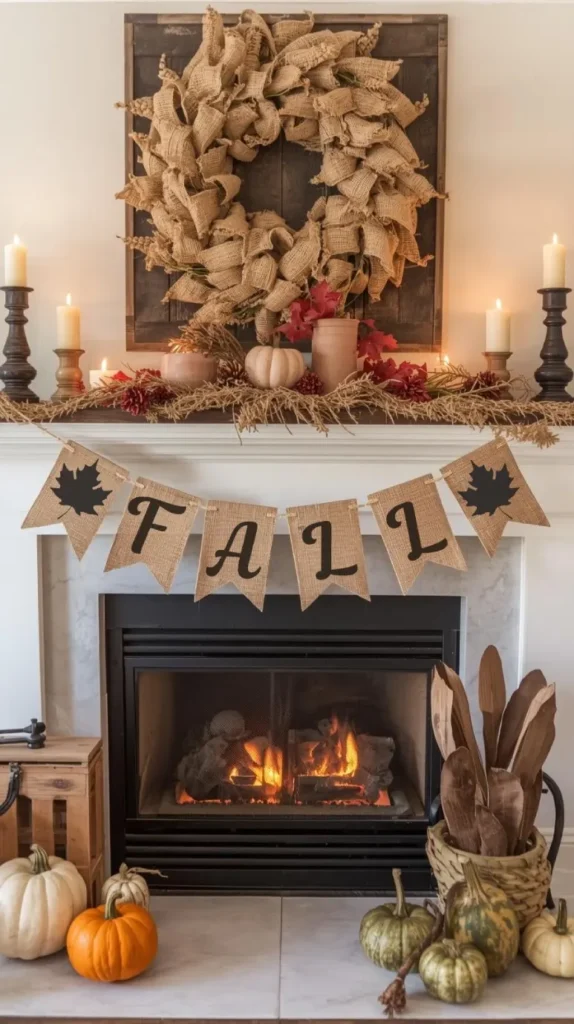 fall wreath and banner craft