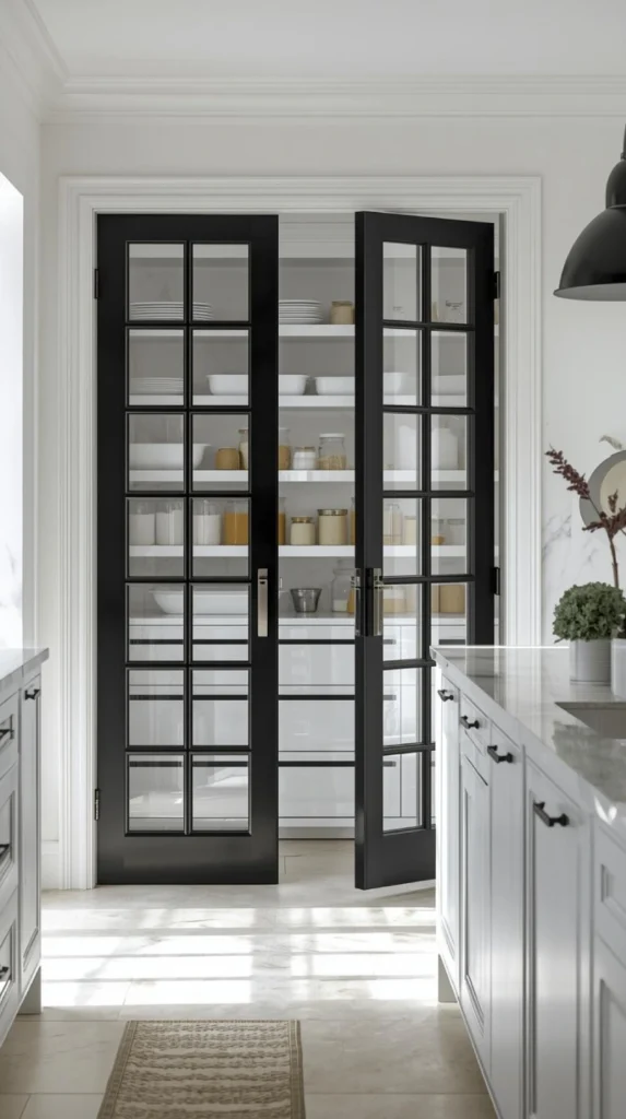 black french glass pantry doors