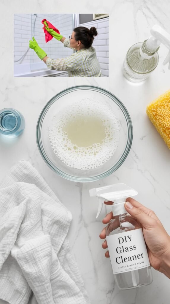How to clean soap scum of the shower glass.