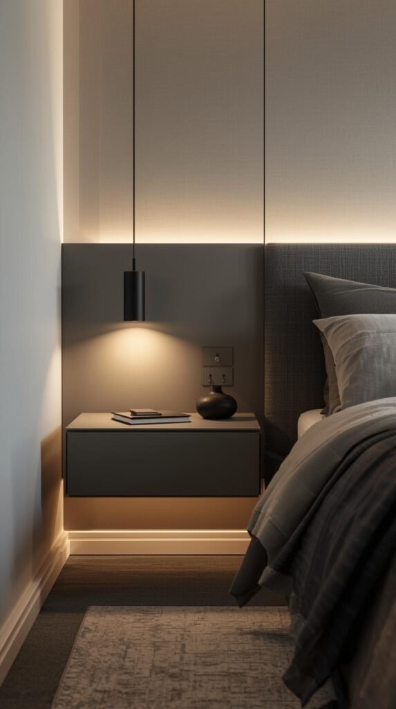 bedroom with modern nightstand
