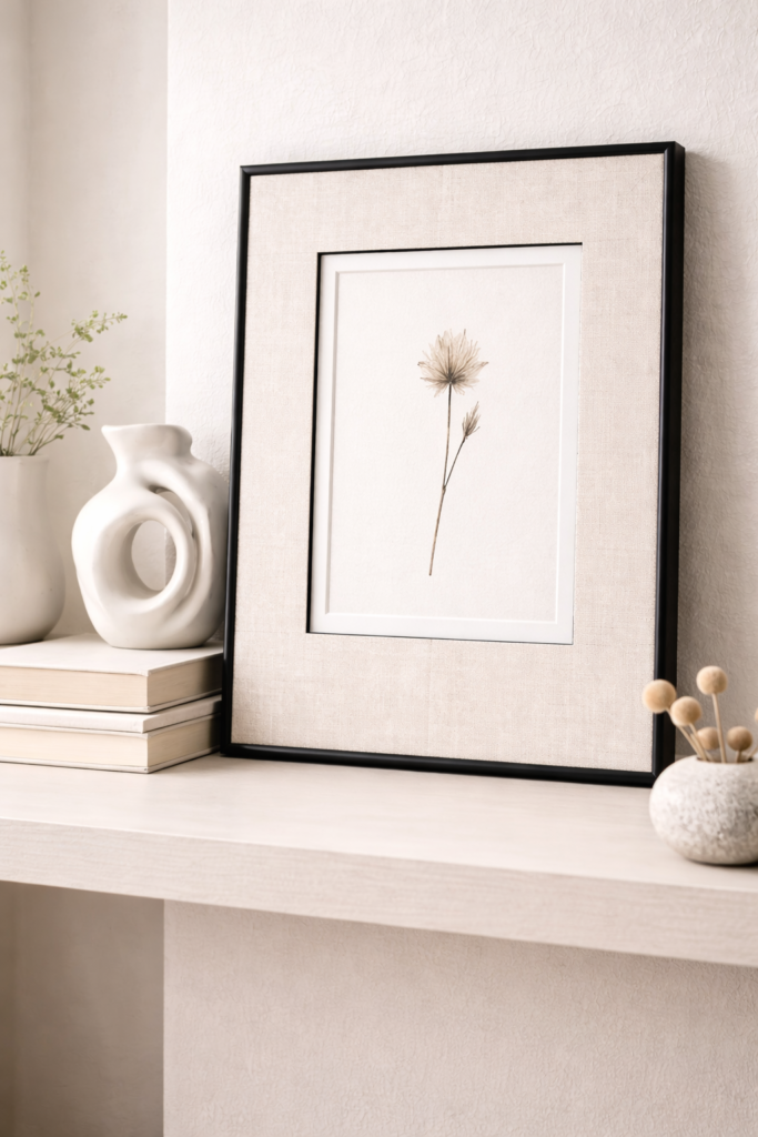 linen fabric top layer with thin black cardstock reveal underneath