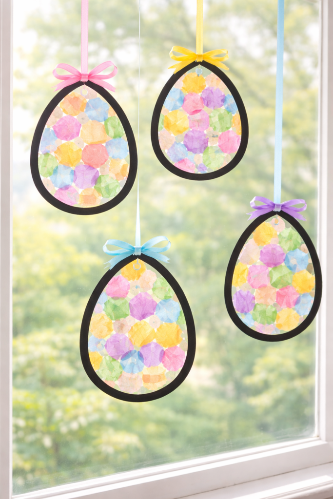 Colorful Easter egg sun catchers