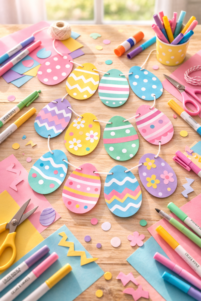 Easter egg garland craft session