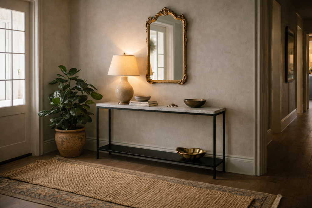 Elegant entryway with vintage touches