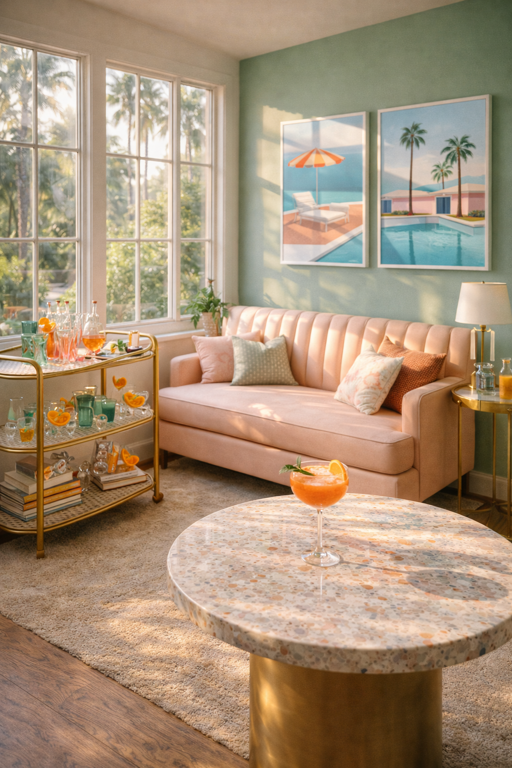 Palm Springs sunroom bar lounge