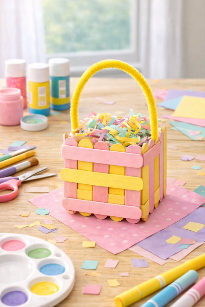 Pastel Easter basket craft session