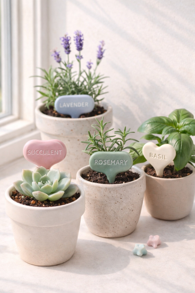 Potted plants on a sunny windowsill