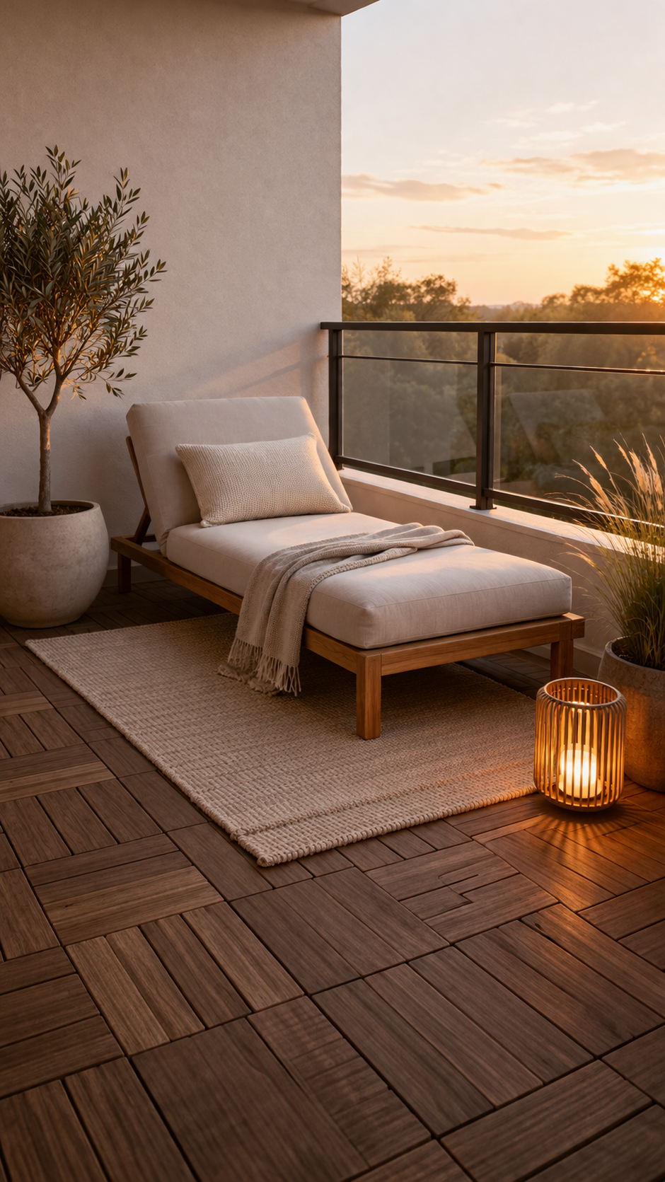 Sunset serenity on a minimalist balcony