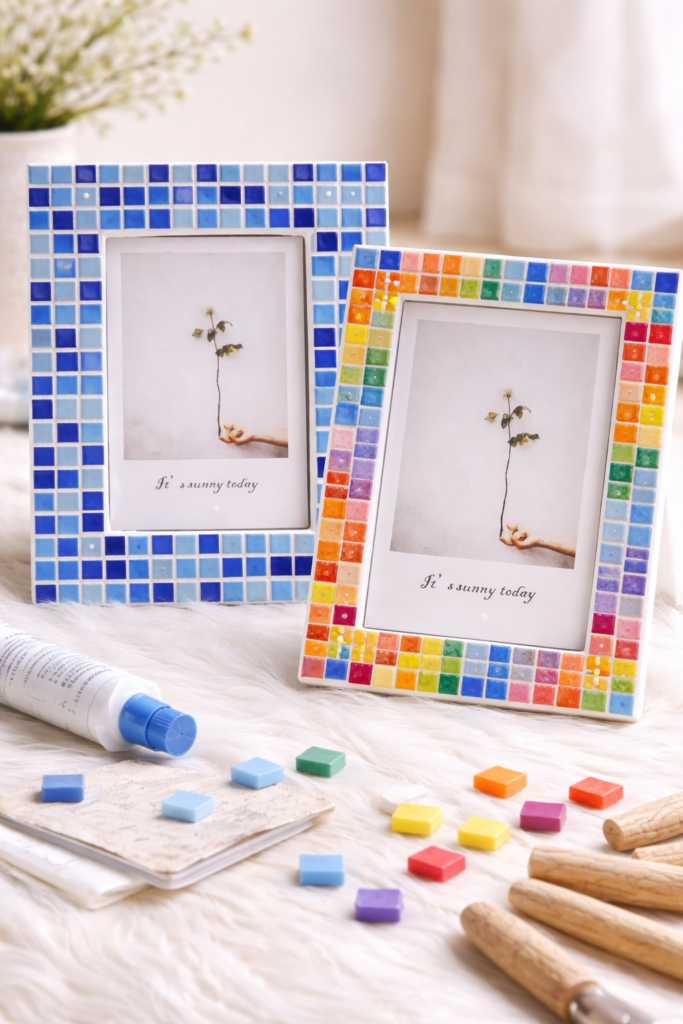 colorful mosaic tile picture frames