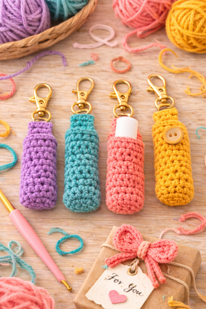 crochet lip balm holders