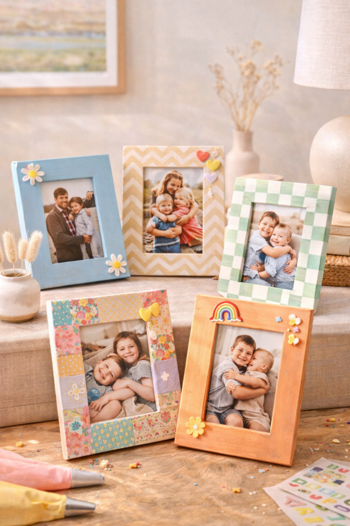 decorated with small embellishments and patterned paper