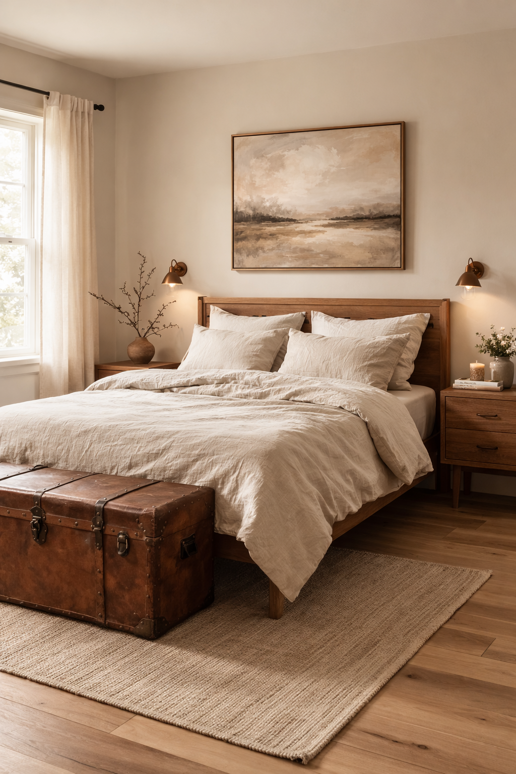 modern rustic bedroom setting