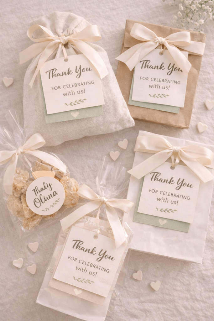Baby shower favor bags and treats