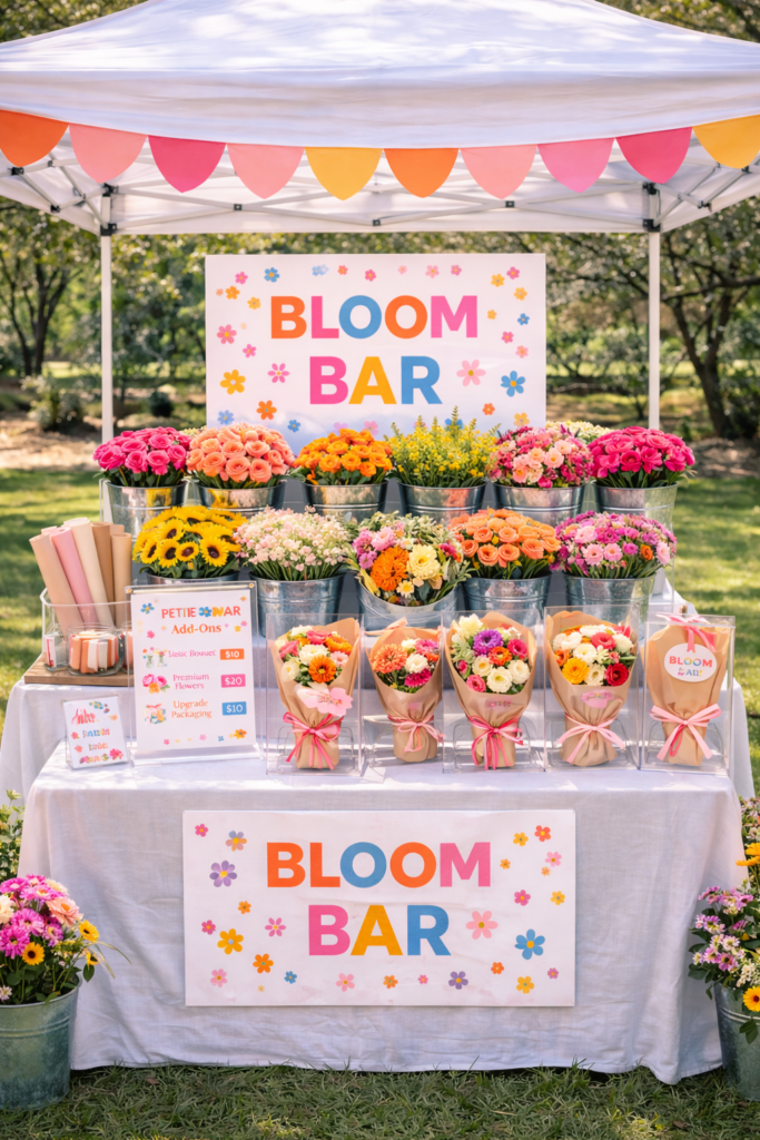 Bloom Bar in a vibrant garden - Bloom Bar Business