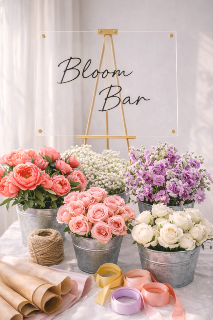 Bloom Bar with floral display