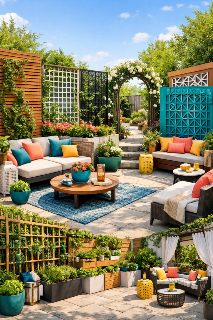 Bright and colorful outdoor retreat