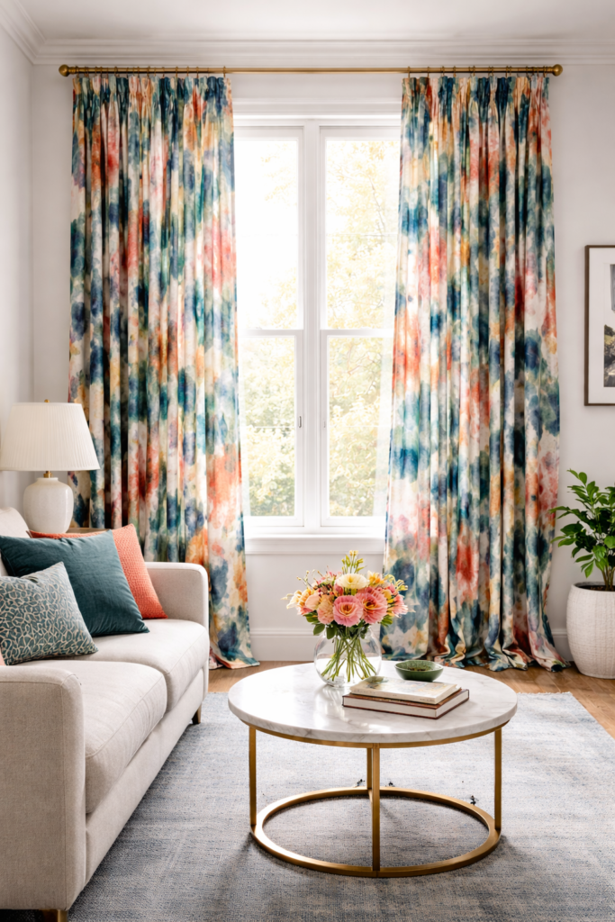 Bright and vibrant living room details