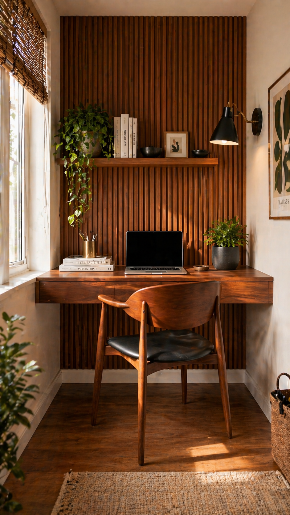 Cozy mid-century modern home office