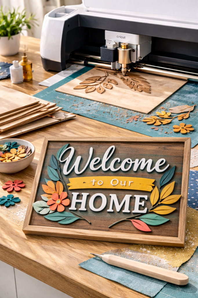 Crafting a wooden welcome sign