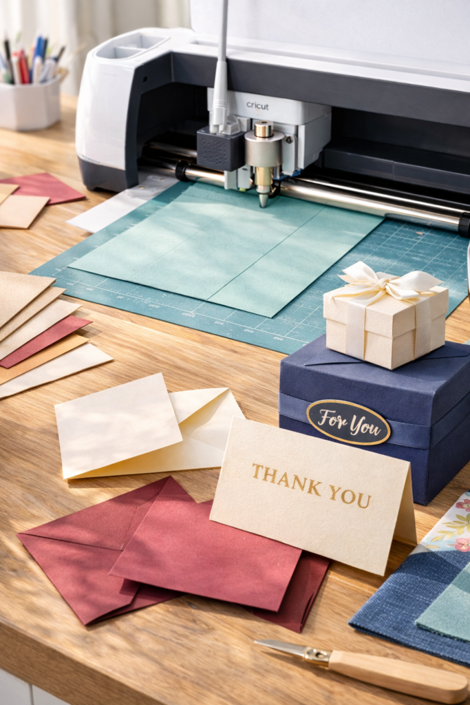 Crafting with Cricut gift boxes and cards