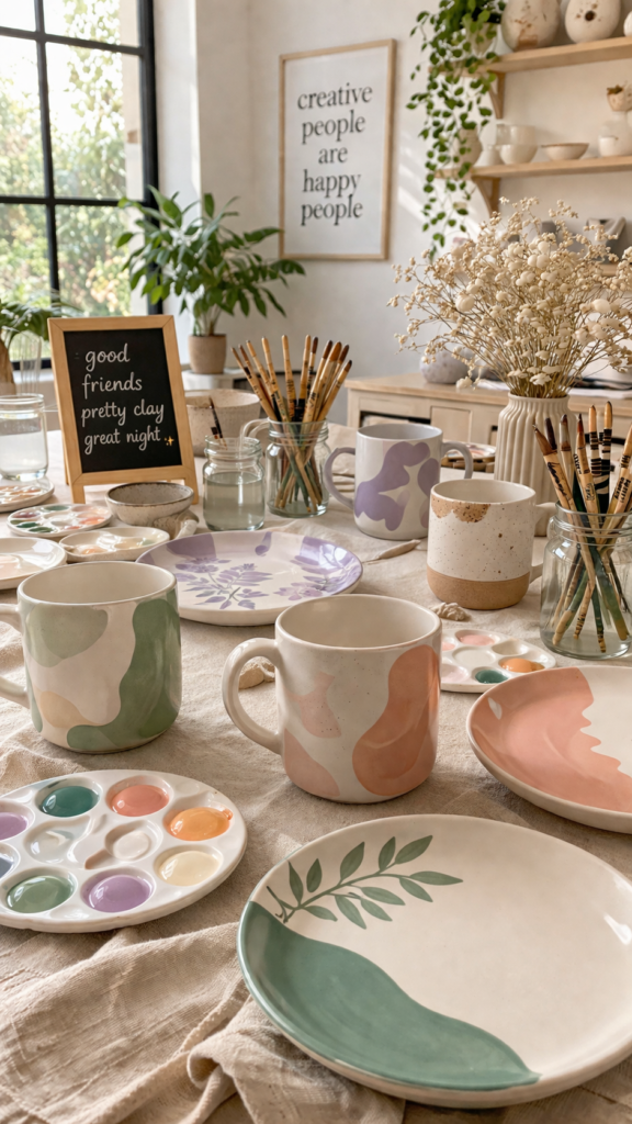 Creative space for pottery painting