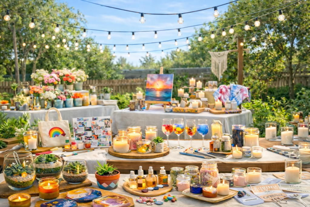 DIY craft party under sunny skies