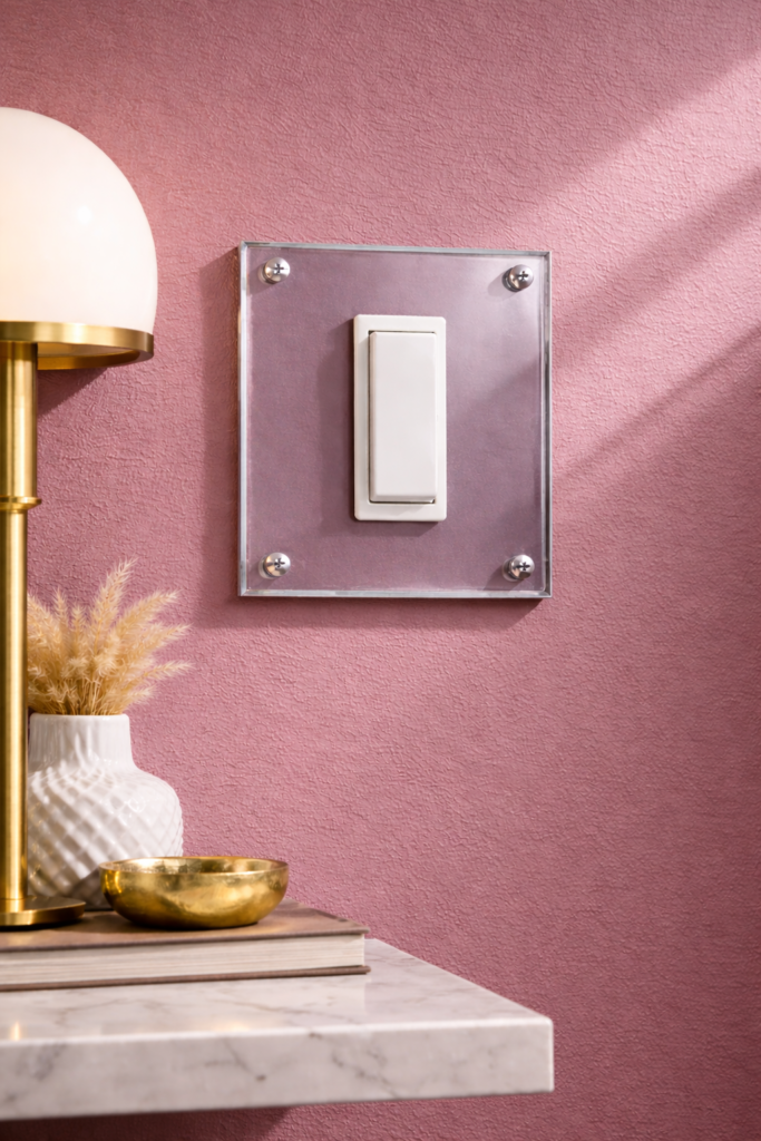 Elegant switch and cozy decor setup