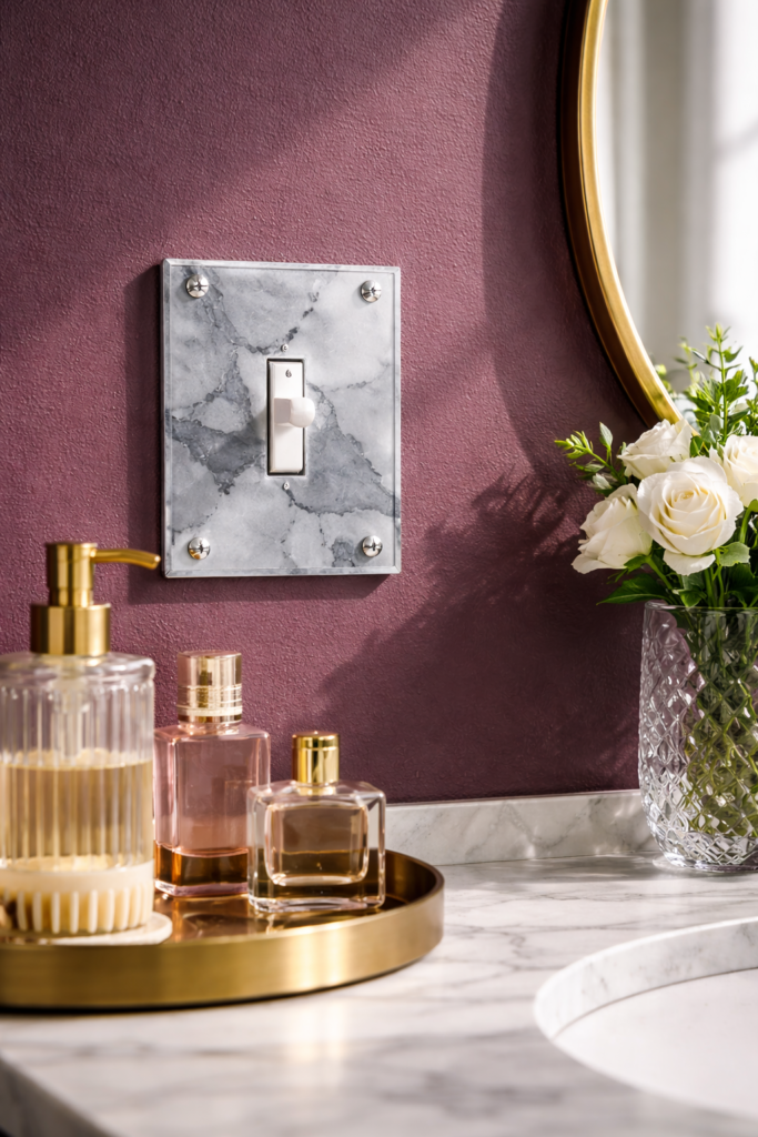 Elegant vanity with marble accents