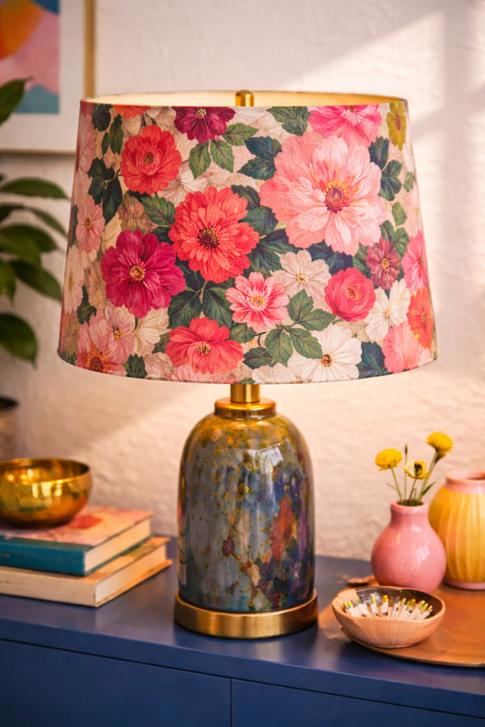 Floral elegance on a colorful table