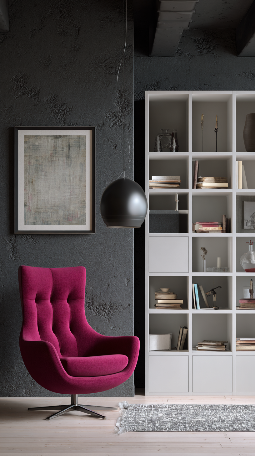 Fuchsia, Charcoal, and White Bold Creative Studio
