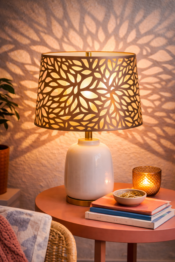Geometric shadows from elegant lamp