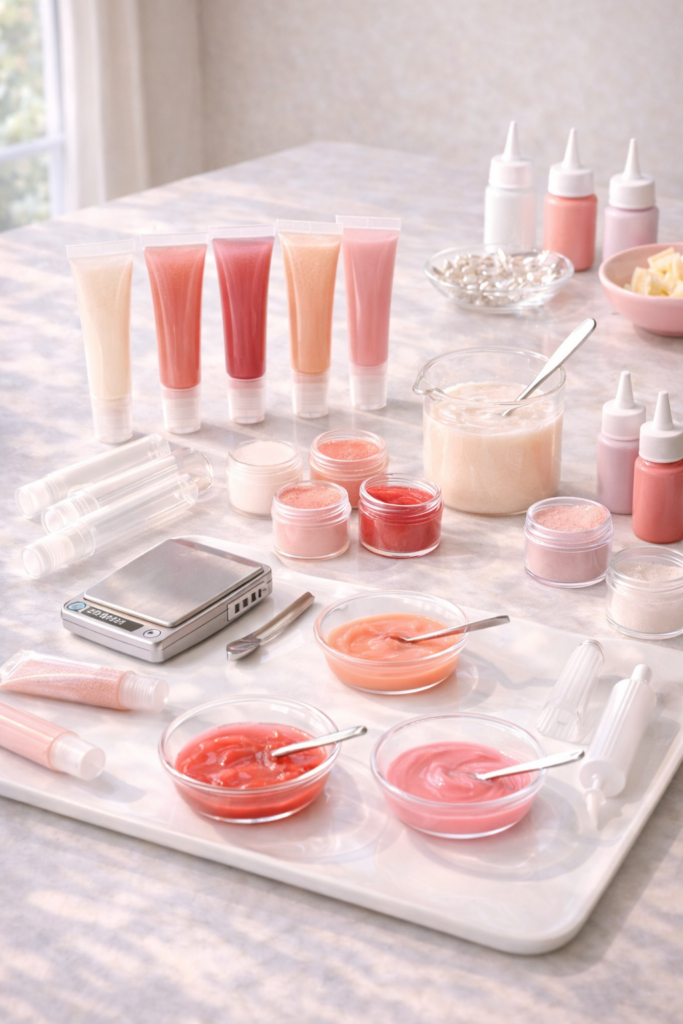 Lip gloss creation in progress