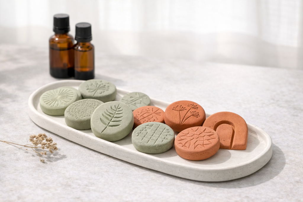 Minimalist diffuser stones and essential oils