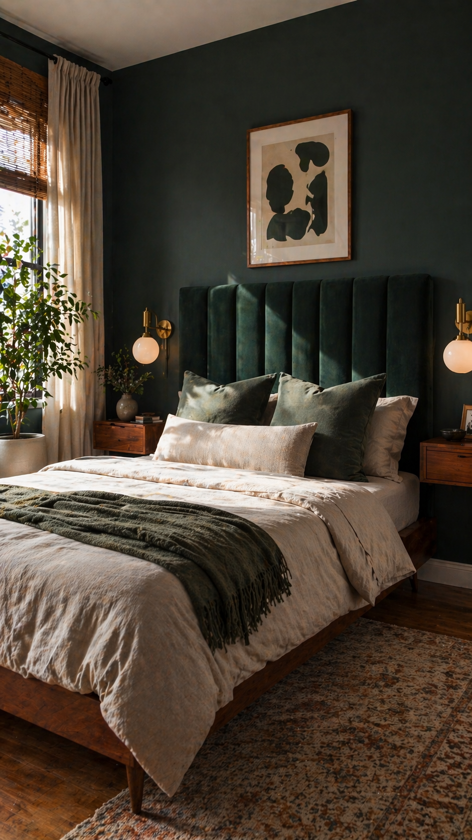 Modern bedroom with natural light