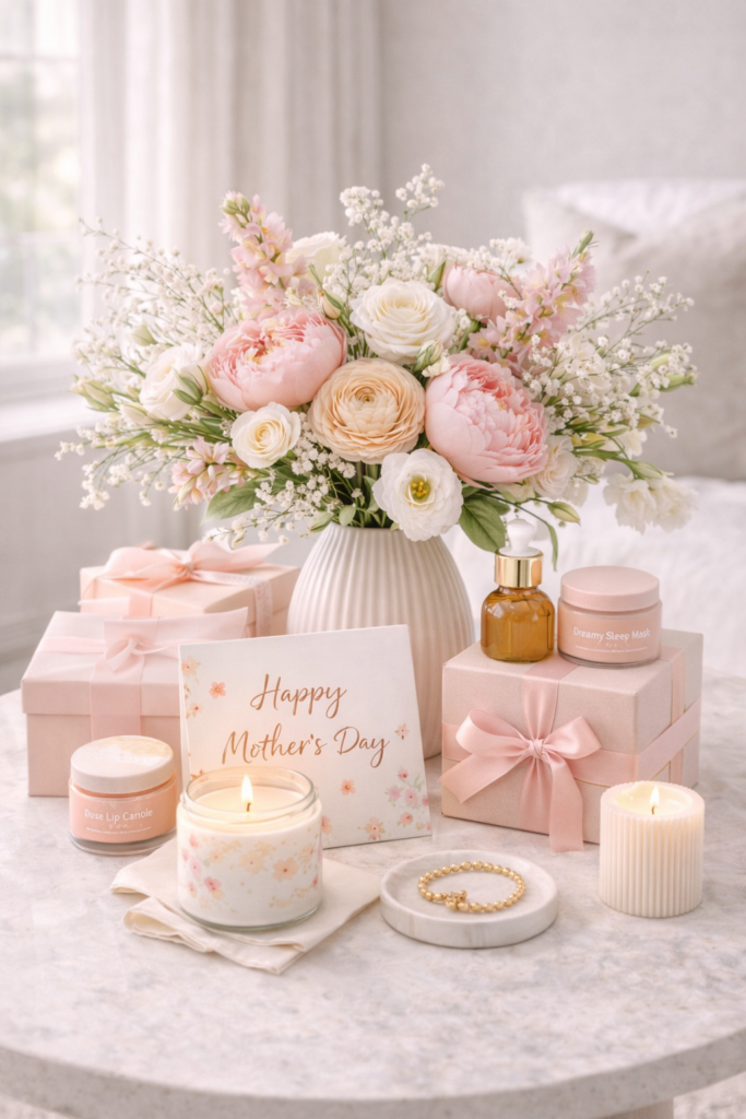 Mother's Day gift arrangement with flowers