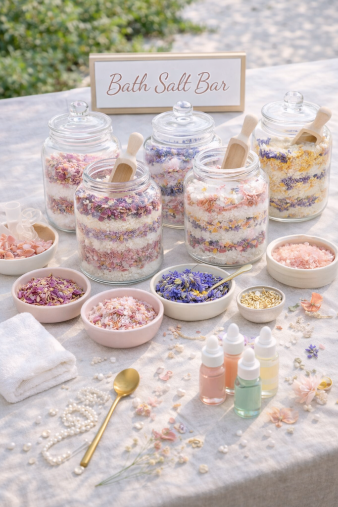 Natural bath salt bar setup