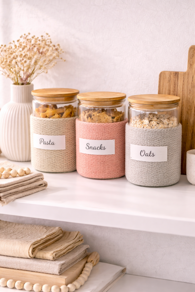 Neutral kitchen storage display