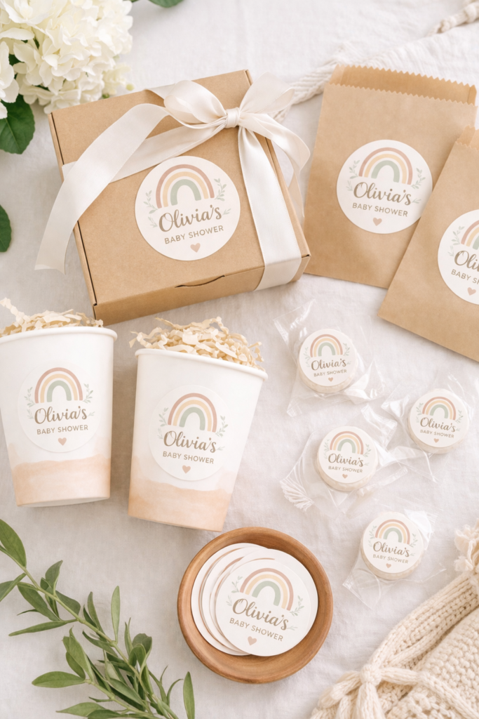 Olivia's baby shower gift setup