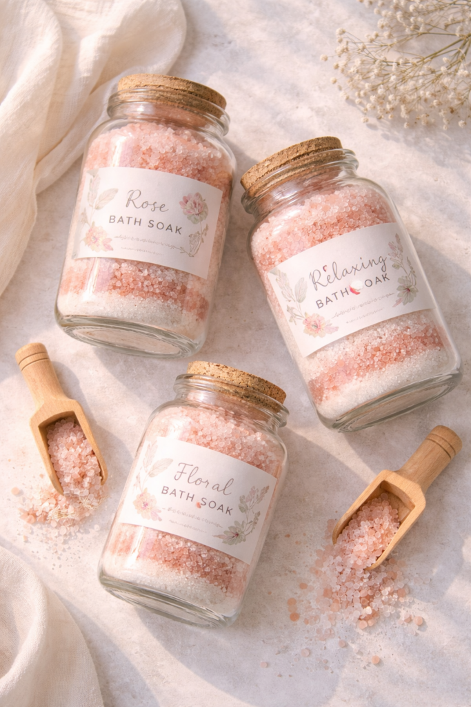 Relaxing bath salt arrangement