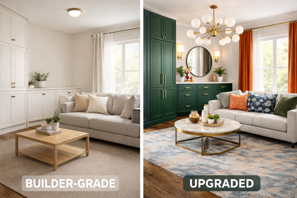 Room transformation_ builder-grade to upgraded