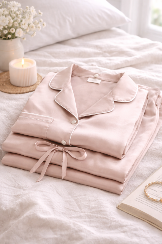Serene pajama set with elegant details
