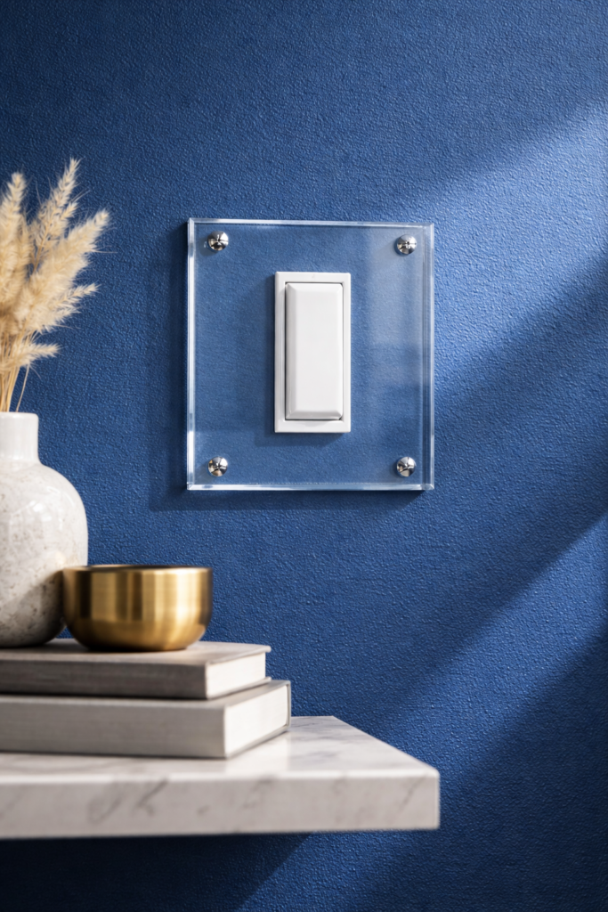Sleek switch plate and elegant decor