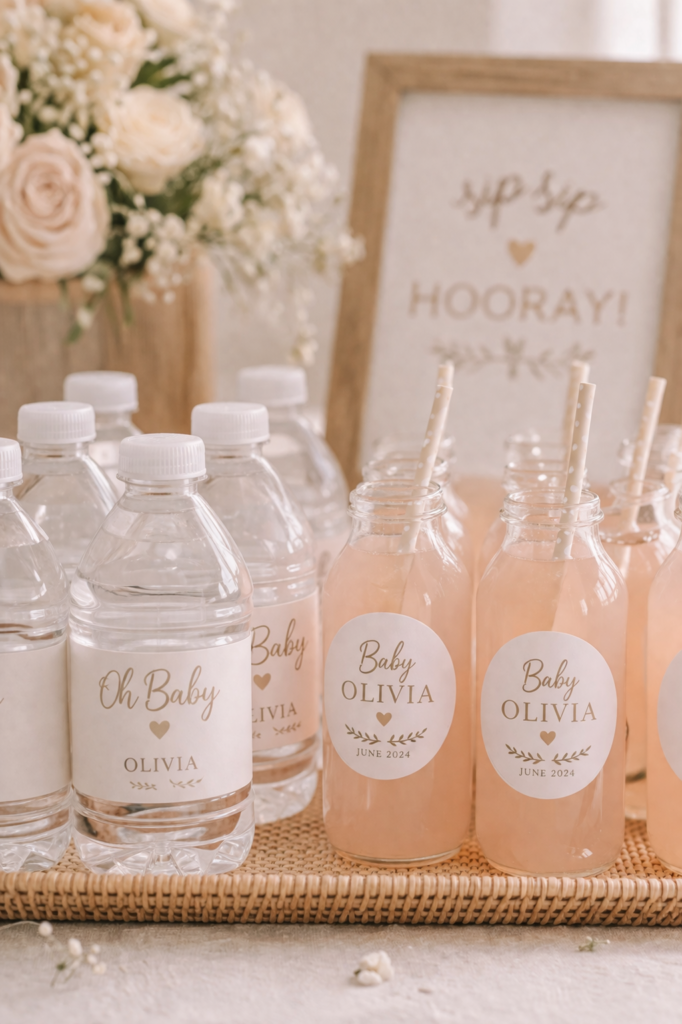 Soft pastel celebration drink station
