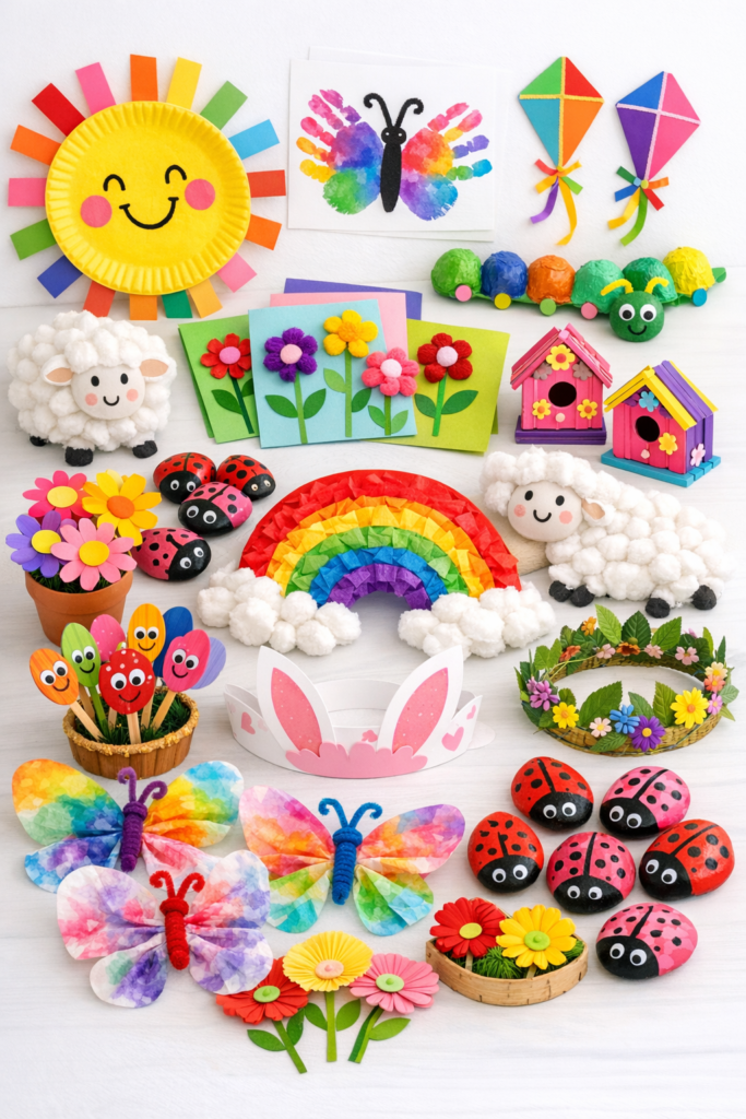 Springtime craft creations for kids