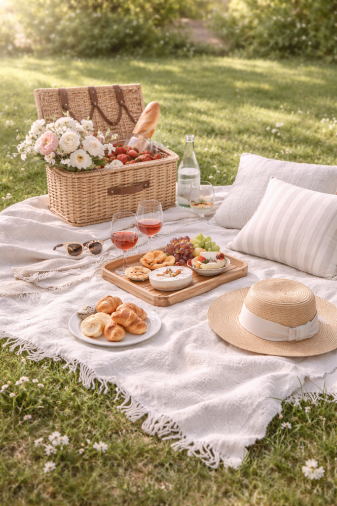 Sunny afternoon picnic in the park