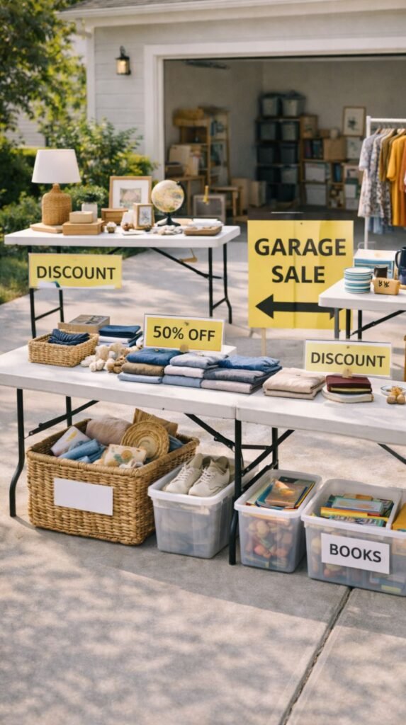 Sunny garage sale treasures for all