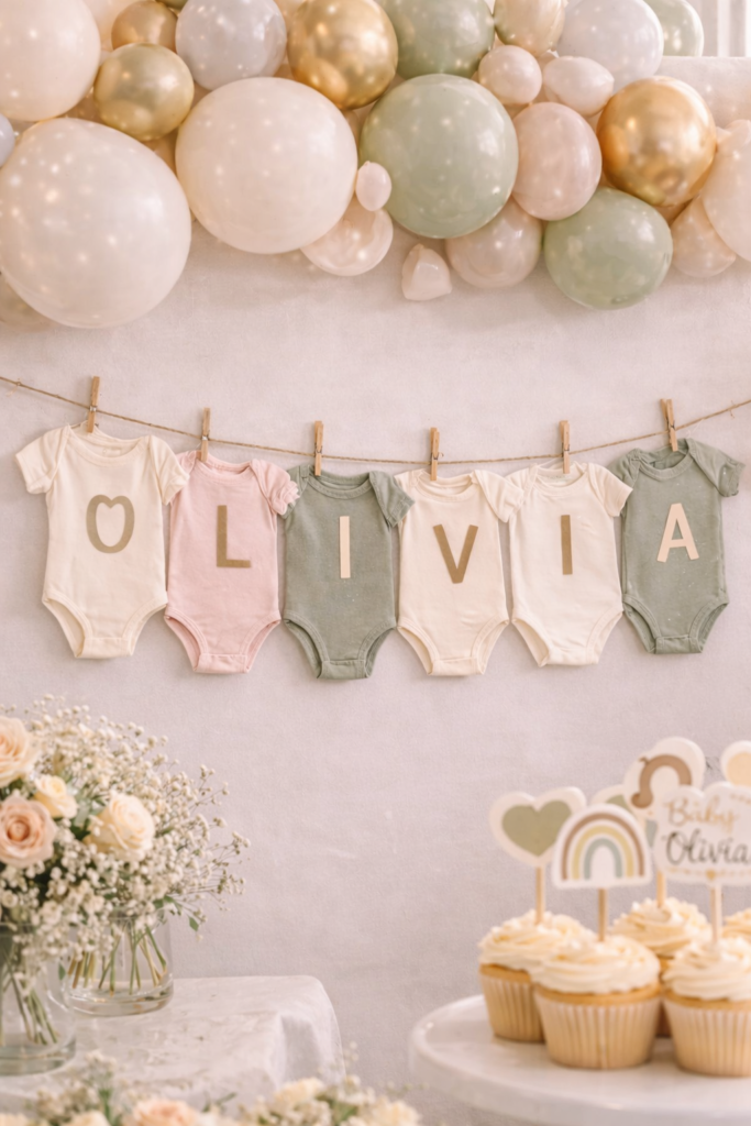 Sweet baby shower setup for Olivia